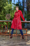 High-Gloss Belted Statement Coat