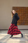 Fur-Detail Long-Sleeve Knit Tunic