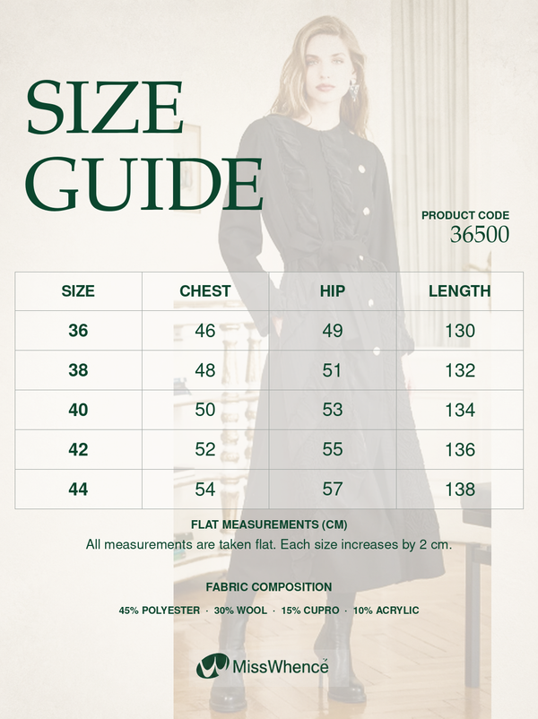 Long Coat/Jacket with Ruffle, Pleat, and Lace Detail and Sash