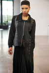 Jacket with Eyelet band and Bouclé Fabric Detail