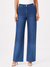 High Waist Wide Leg Jeans for Women – Medium Blue Denim Palazzo Pants