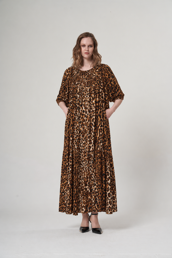 Plus Size Leopard Dress with Jacket