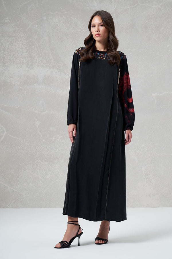 Graphic Print Cupro Maxi Dress