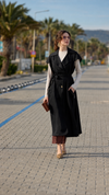 Belted Sleeveless Vest with Layered Styling